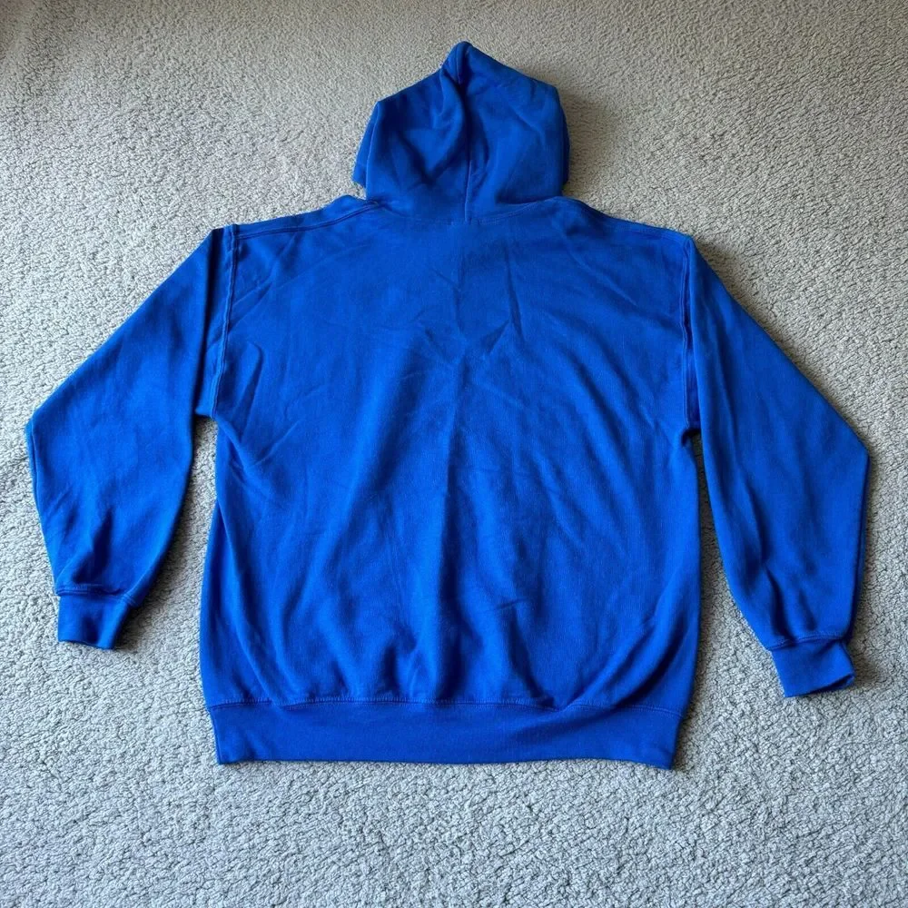 NEW Gildan Sweater Mens Large Blue‎ Hoodie Sweatshirt Howell Are Viking Strong - Picture 7 of 10